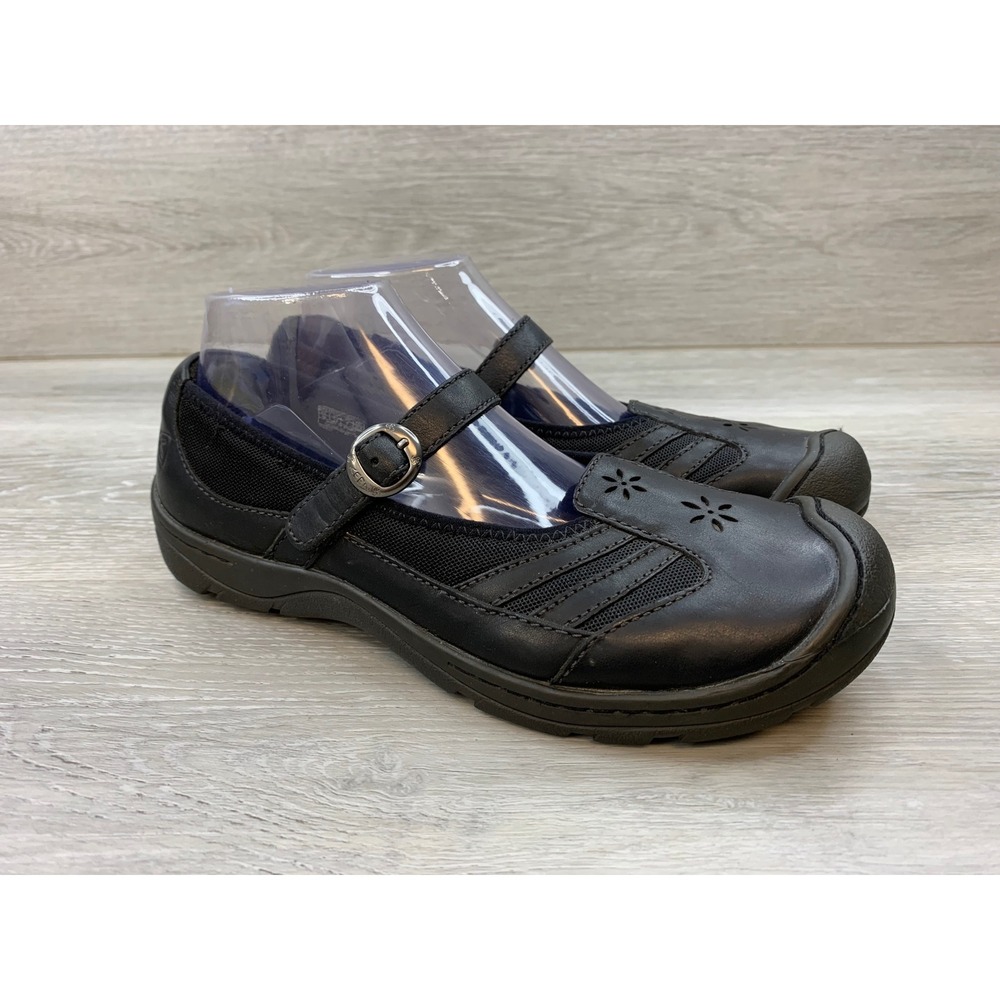Keen Presidio MJ Black Leather Mary Jane Flats Women's 9.5 Trail Casual Shoes